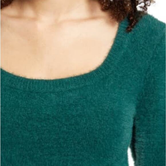 ASTR The Label Fuzzy Crop Sweater Green Size Large - Picture 5 of 12